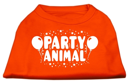 Party Animal Screen Print Shirt Orange XS